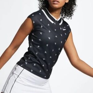 NWT Nike Women's Dri-FIT Bee Print Golf Polo Tennis Top XS
